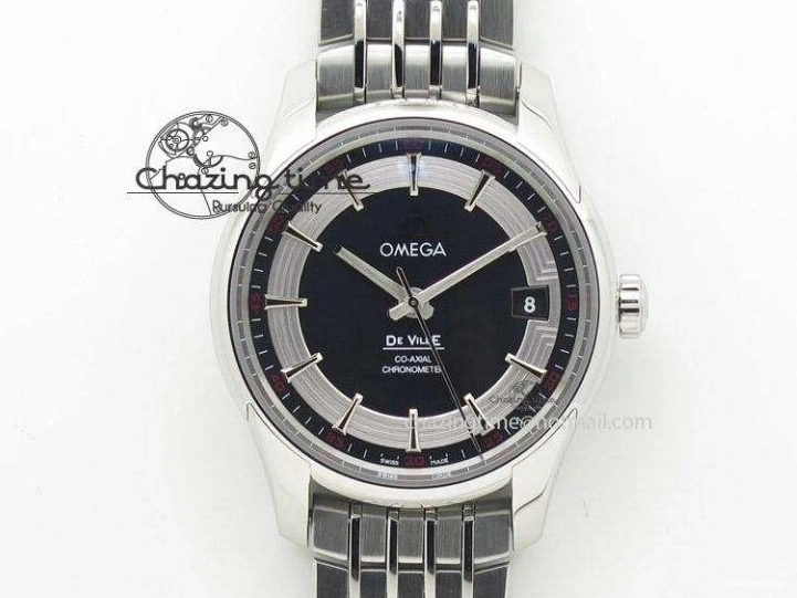 0509 Sophisticated Seamaster Edizione Venezia RG Best Edition Black Dial On Leather Strap A 8125